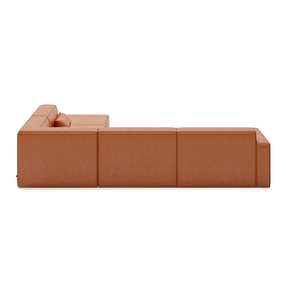 Mix Modular Leather 5 Piece Sectional  Sofa - Right Facing