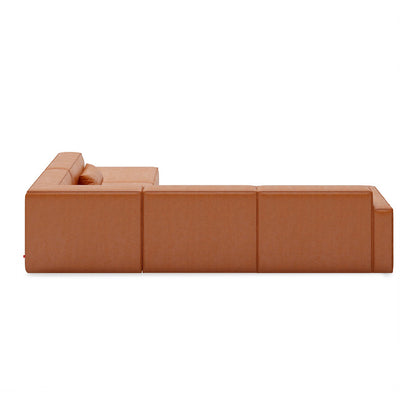 Mix Modular Leather 5 Piece Sectional  Sofa - Right Facing