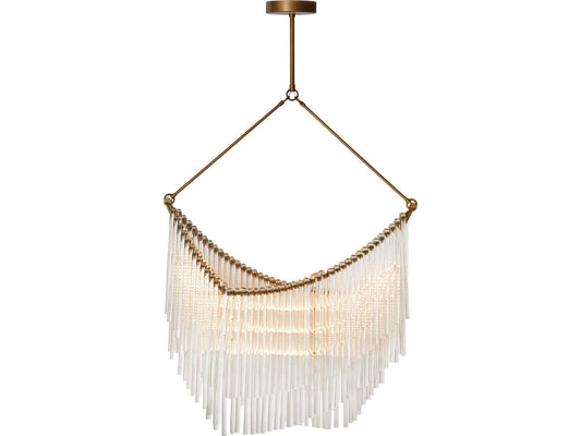 Global Views Draped Plated Hand Ed Antiqued Bronze Linear Chandelier
