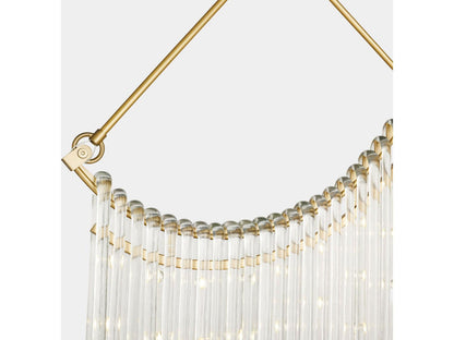 Global Views Draped Plated Hand Ed Antiqued Bronze Linear Chandelier