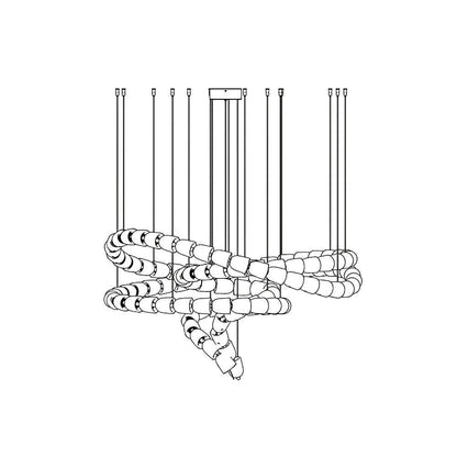 Gabriel Chandelier B 111 heads ∅ 47.2″ X H 29″ / Dia 120cm X H 74cm / Clear & Chrome / Warm Light Chandelier