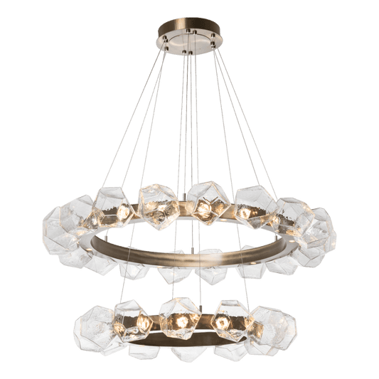 Hammerton Studio Gem 48" Wide 40 Light Hand Blown Glass LED 2 Tier Radial Ring Chandelier