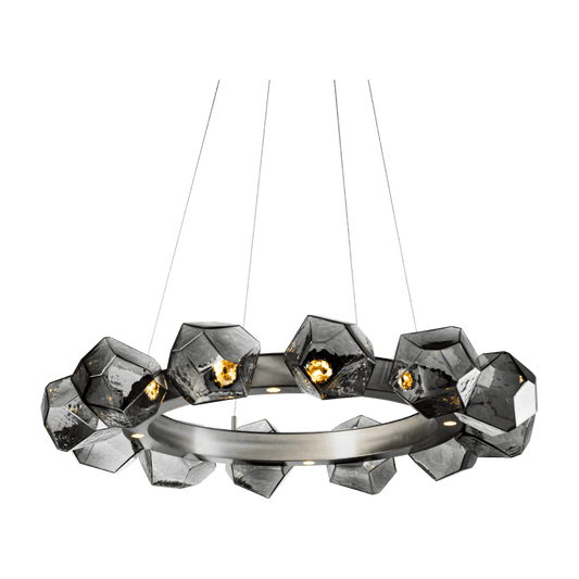 Hammerton Studio Gem 36" Wide 16 Light Hand Blown Glass LED Radial Ring Chandelier
