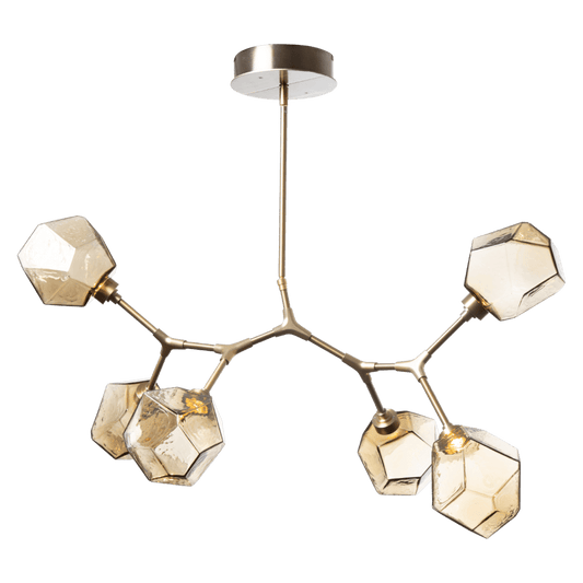 Hammerton Studio Gem 38" Wide 6 Light Hand Blown Glass LED Modern Branch Chandelier