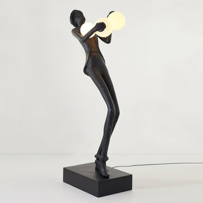 Gentleman Sculpture Floor Lamp ∅ 27.6″ x H 70.8″ / Dia 70cm x H 180cm / Black & White / US Plug Floor lamp