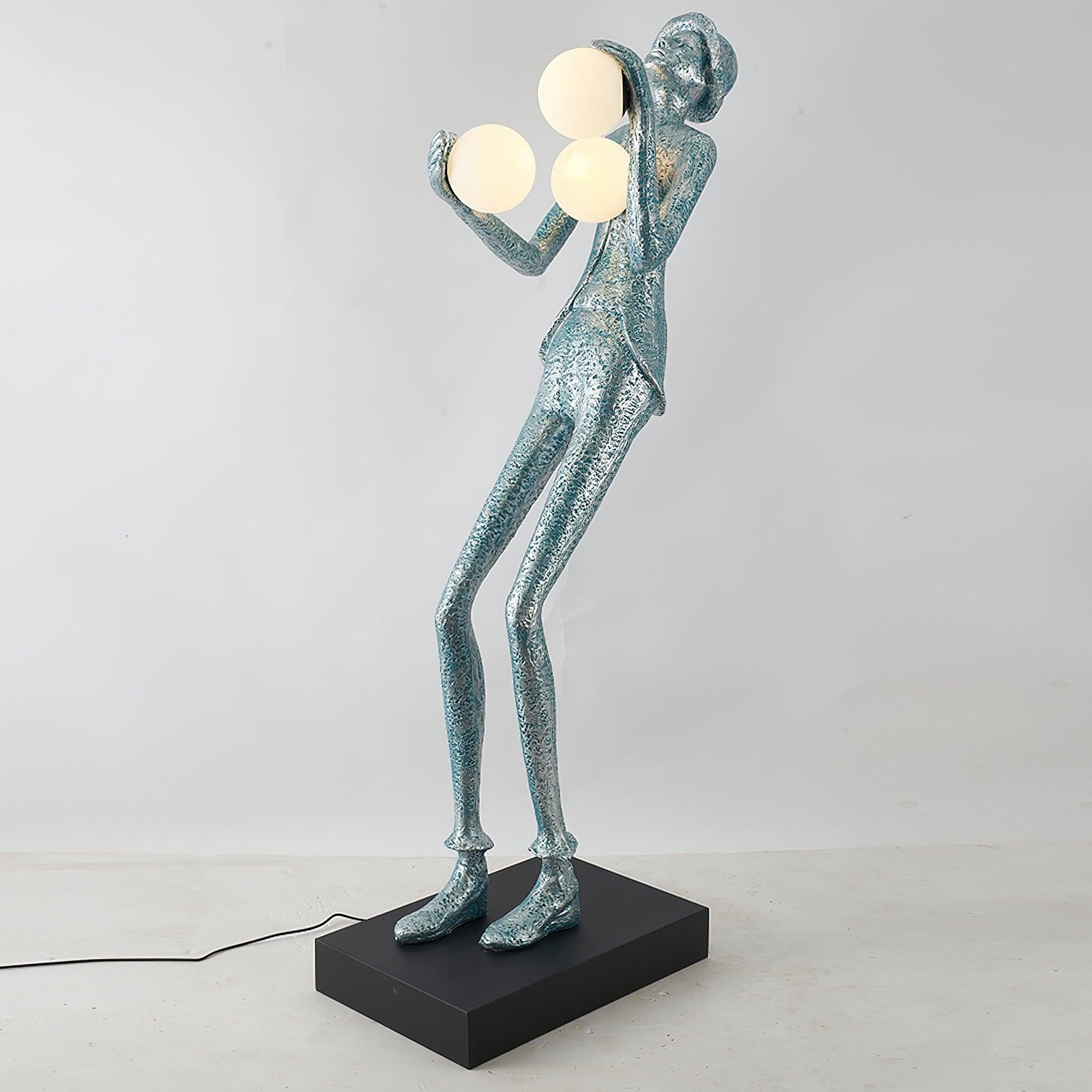 Gentleman Sculpture Floor Lamp ∅ 27.6″ x H 70.8″ / Dia 70cm x H 180cm / Blue & White / US Plug Floor lamp