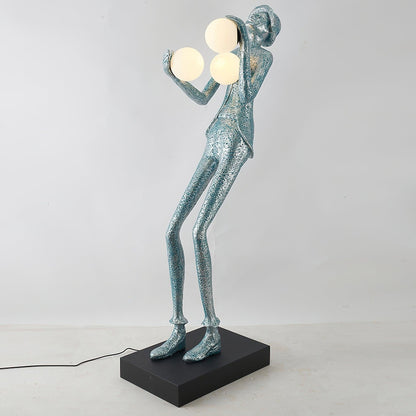 Gentleman Sculpture Floor Lamp ∅ 27.6″ x H 70.8″ / Dia 70cm x H 180cm / Blue & White / US Plug Floor lamp