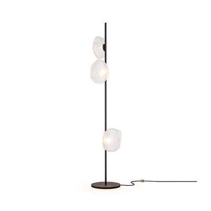Glass Mesh Petals Floor Lamp 3 heads ∅ 13.8″ x H 70.9″ / Dia 35cm x H 180cm / Black + Clear / US plug Floor lamp