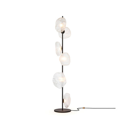 Glass Mesh Petals Floor Lamp 6 heads ∅ 13.8″ x H 70.9″ / Dia 35cm x H 180cm / Black + Clear / US plug Floor lamp