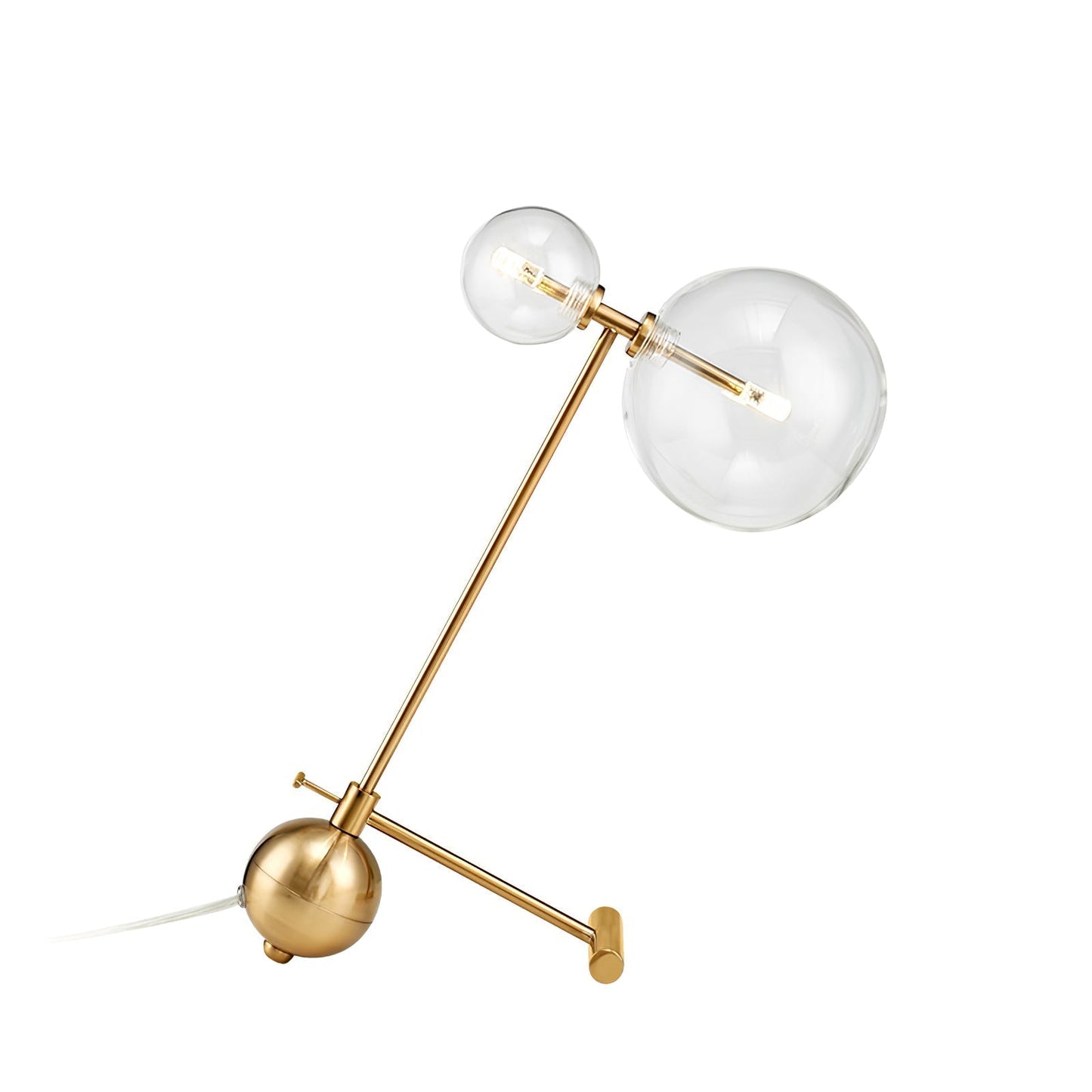 Gold Pearl Table Lamp ∅ 13.8″ x H 16.9″ / Dia 35cm x H 43cm / US Plug / Gold & Clear glass Table lamp