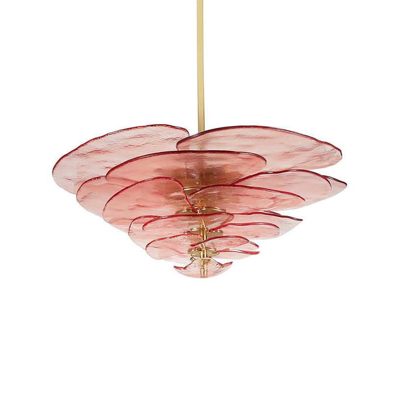Petals Gold Murano Chandelier 20-lights ∅ 35.4″ x H 17.7″ / Pink & Gold 1001 Chandelier