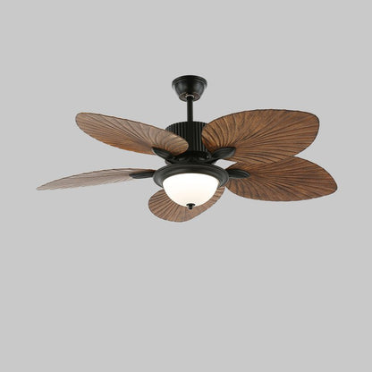 Banana Leaves Ceiling Fan Light ∅ 52″ X H 11.8″ / Model D Nature Wood Grain & Black 1001 Ceiling fan light
