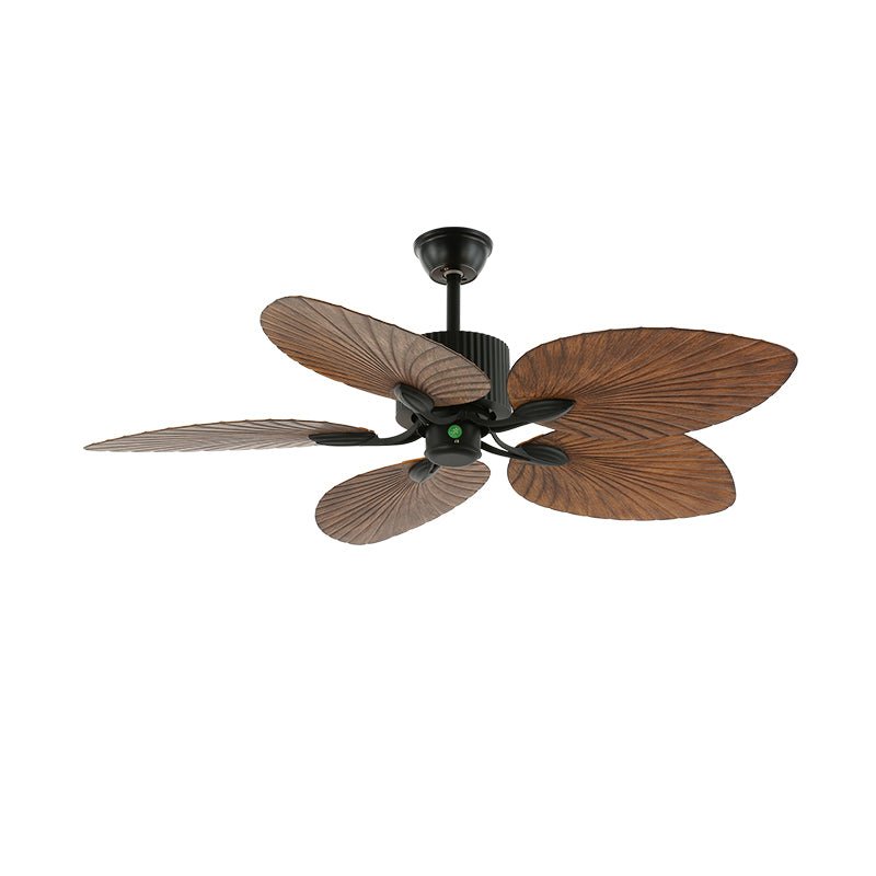 Banana Leaves Ceiling Fan Light ∅ 42″ X H 11.8″ / Model A Nature Wood Grain & Black (Without Light) 1001 Ceiling fan