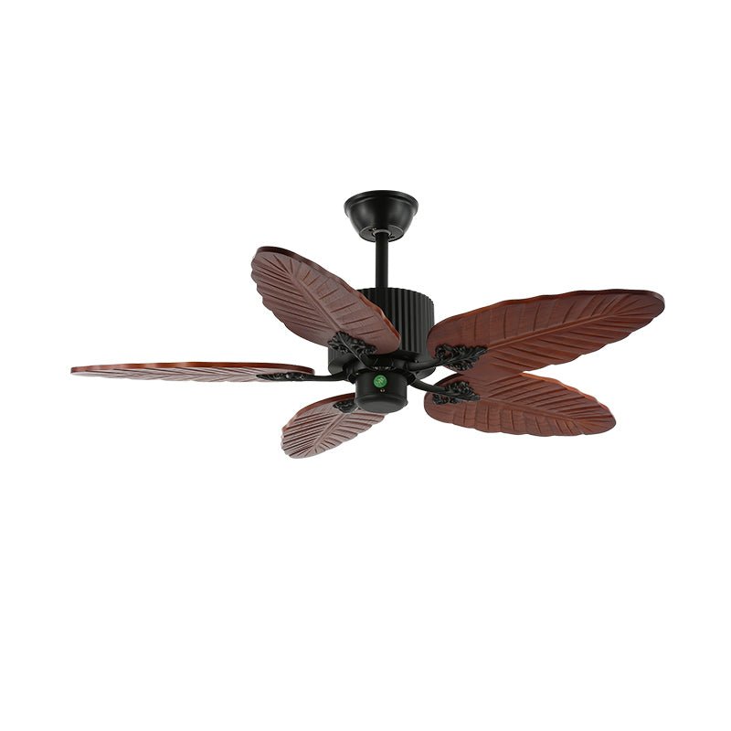 Banana Leaves 48’’/52’’ Ceiling Fan Light ∅ 48″ X H 11.8″ / Model A1 Walnut Wood Grain & Black Ceiling fan light
