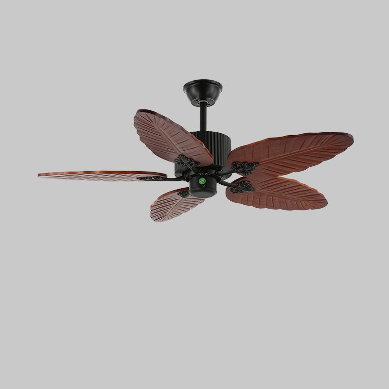 Banana Leaves 48’’/52’’ Ceiling Fan Light ∅ 52″ X H 11.8″ / Model A1 Walnut Wood Grain & Black Ceiling fan light