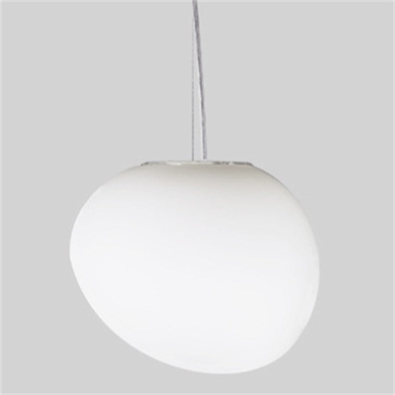 Gregg Stone Shape Glass Pendant Light ∅ 12.2’’ x H 10.2’’ / White 1001 Pendant light
