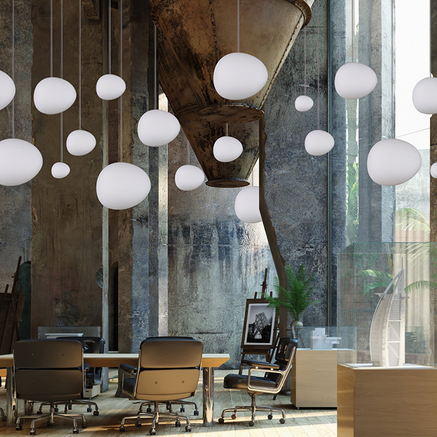 Gregg Stone Shape Glass Pendant Light 1001 Pendant light
