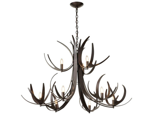 Hubbardton Forge 9-Light Caribou Tiered Chandelier