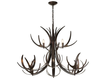 Hubbardton Forge 9-Light Caribou Tiered Chandelier