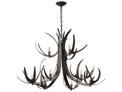 Hubbardton Forge 9-Light Caribou Tiered Chandelier