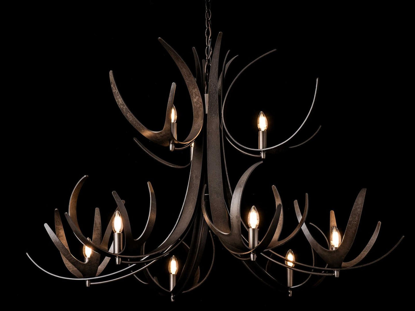 Hubbardton Forge 9-Light Caribou Tiered Chandelier