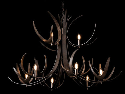 Hubbardton Forge 9-Light Caribou Tiered Chandelier