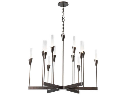 Hubbardton Forge 12-Light Lilium Chandelier with Frosted Gradient Glass