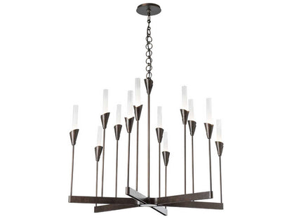 Hubbardton Forge 12-Light Lilium Chandelier with Frosted Gradient Glass