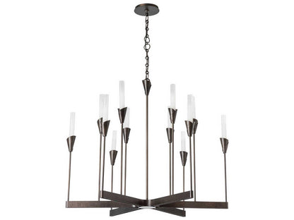 Hubbardton Forge 12-Light Lilium Chandelier with Frosted Gradient Glass