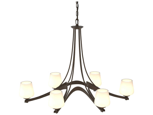 Hubbardton Forge Ribbon 6-Light Oval Chandelier