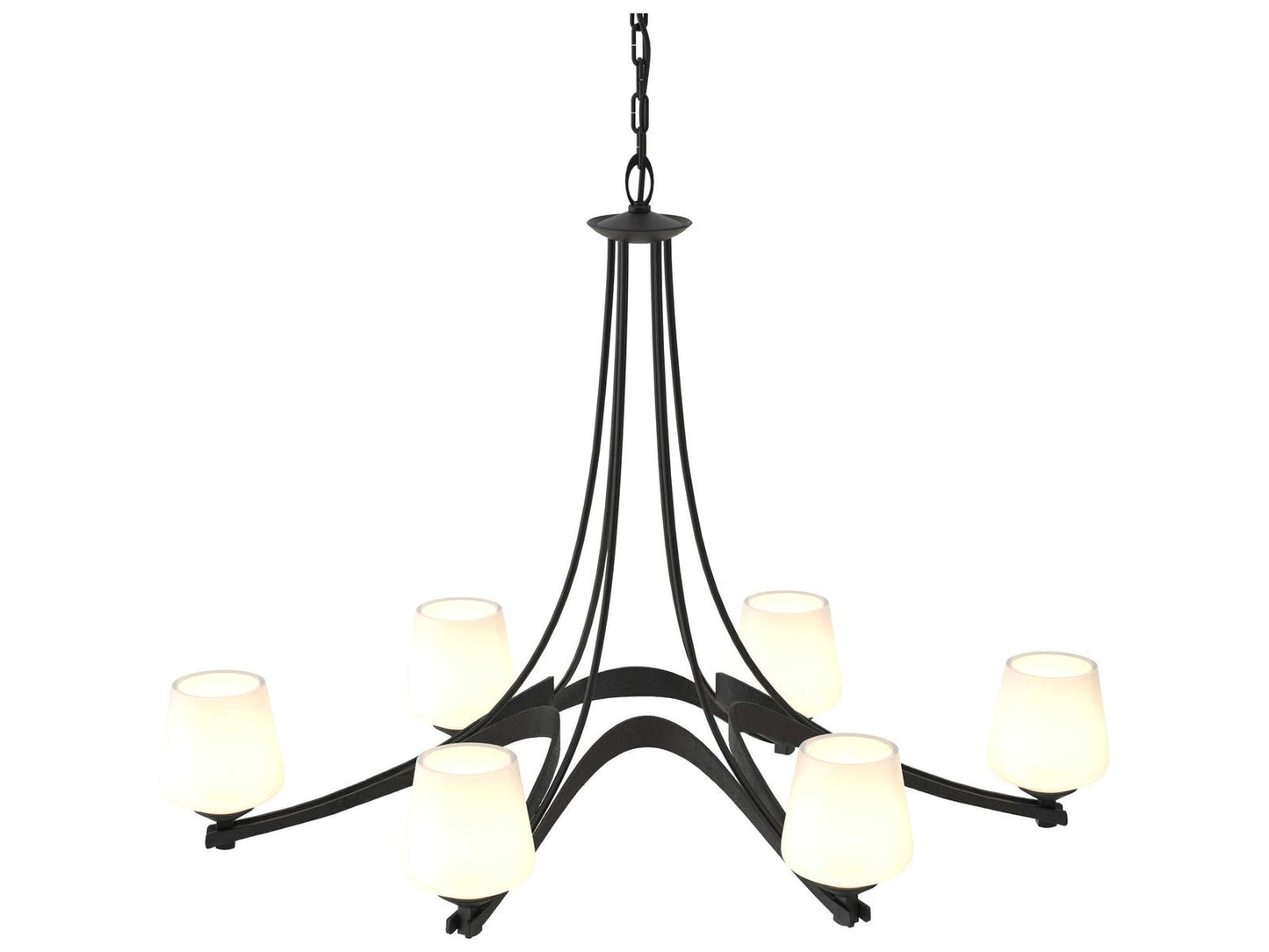 Hubbardton Forge Ribbon 6-Light Oval Chandelier