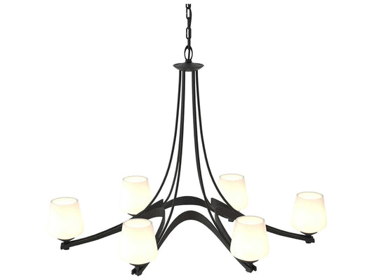 Hubbardton Forge Ribbon 6-Light Oval Chandelier