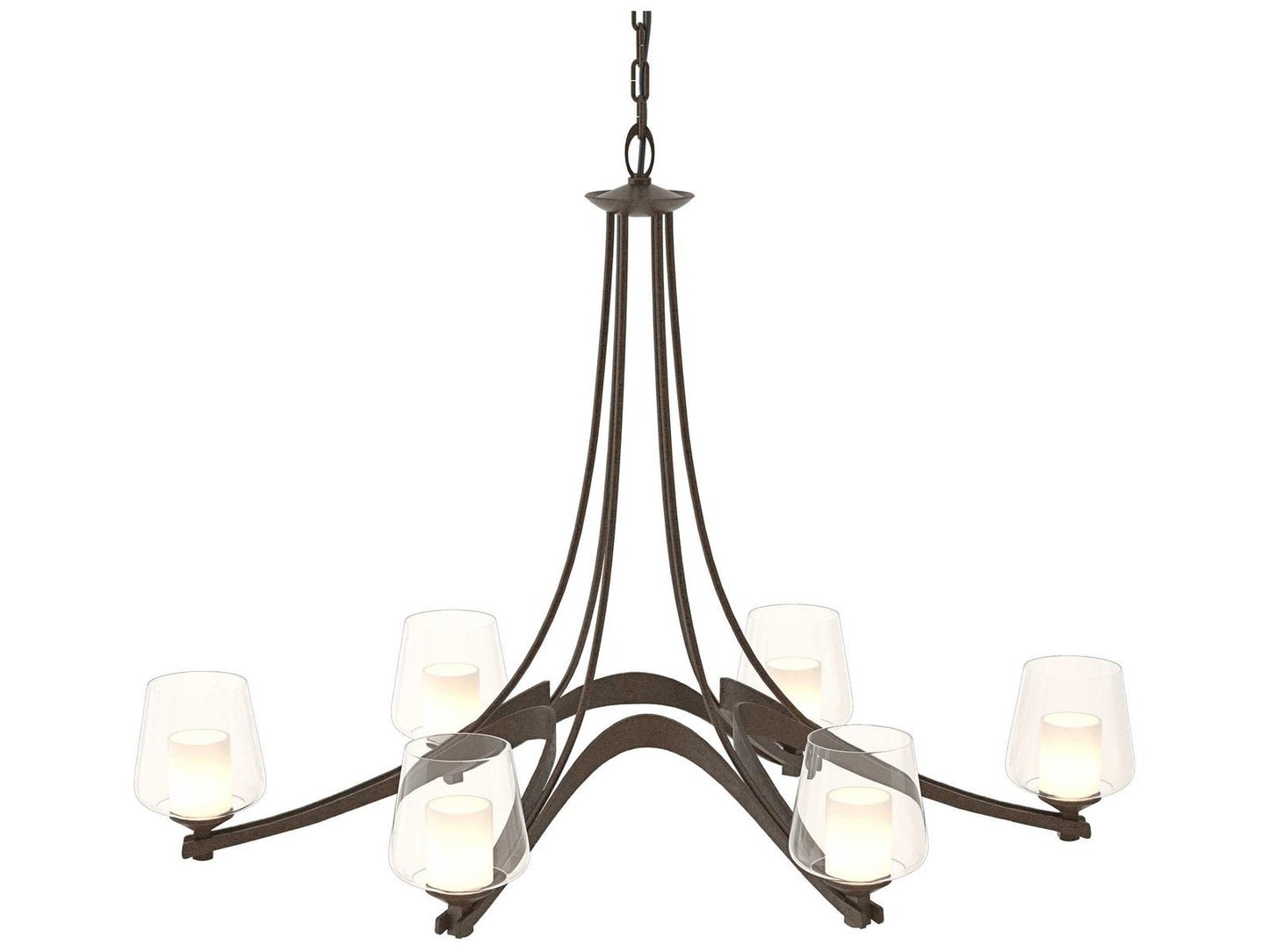 Hubbardton Forge 6-Light Ribbon Oval Chandelier