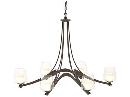 Hubbardton Forge 6-Light Ribbon Oval Chandelier