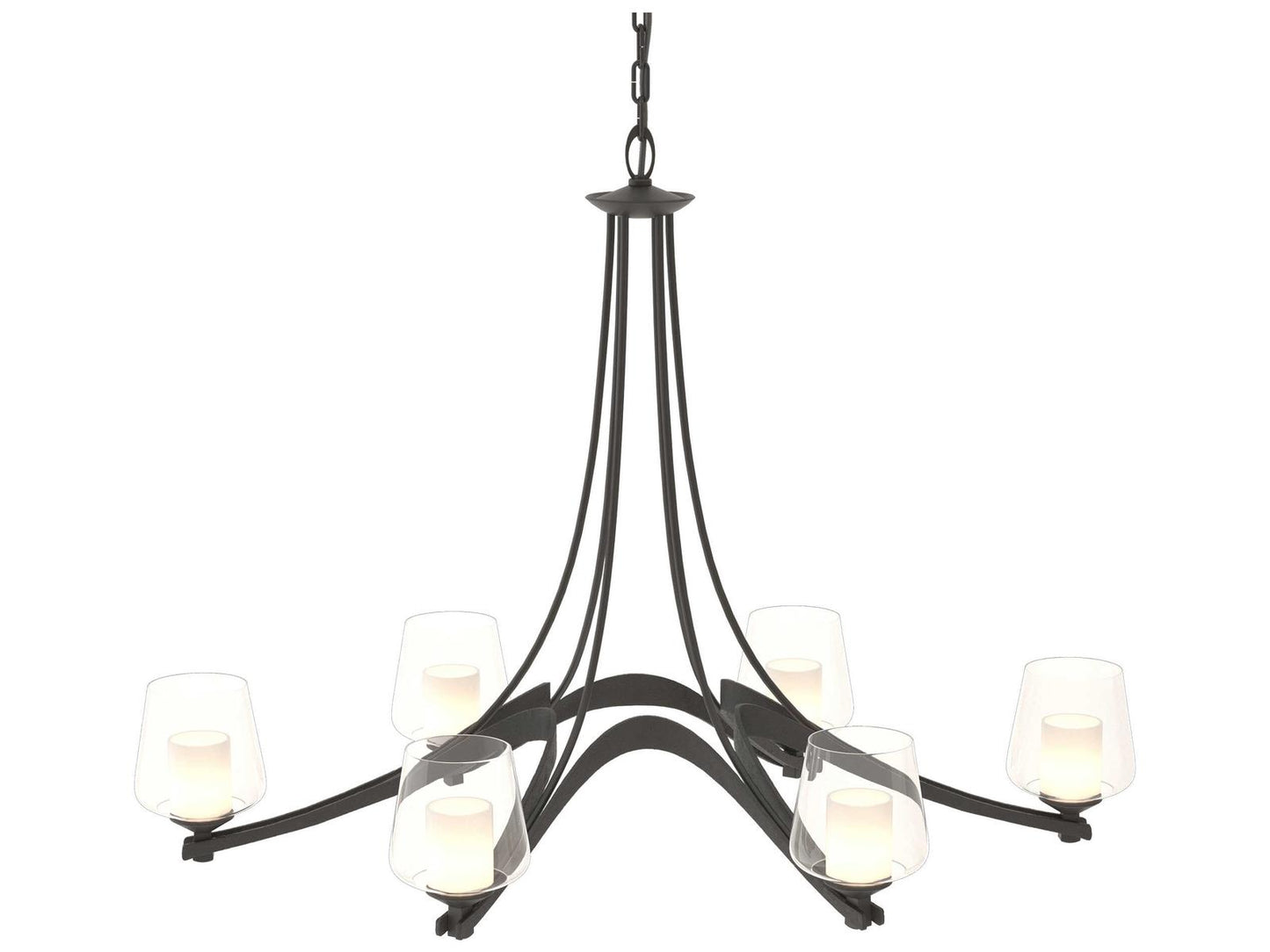 Hubbardton Forge 6-Light Ribbon Oval Chandelier