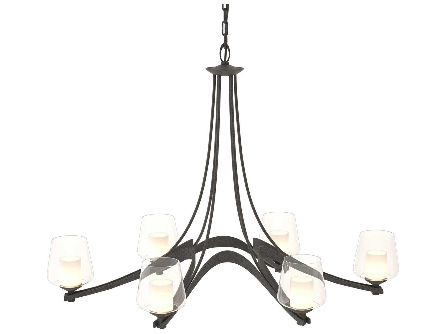 Hubbardton Forge 6-Light Ribbon Oval Chandelier