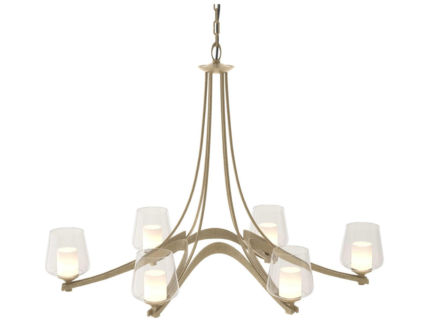 Hubbardton Forge 6-Light Ribbon Oval Chandelier