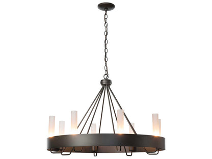 Hubbardton Forge Banded 8-Light Ring Chandelier