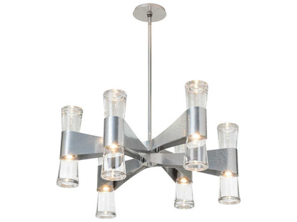 Hubbardton Forge 12-Light Bellis Chandelier with Hand-Forged Steel Arms
