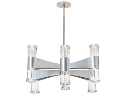Hubbardton Forge 12-Light Bellis Chandelier with Hand-Forged Steel Arms