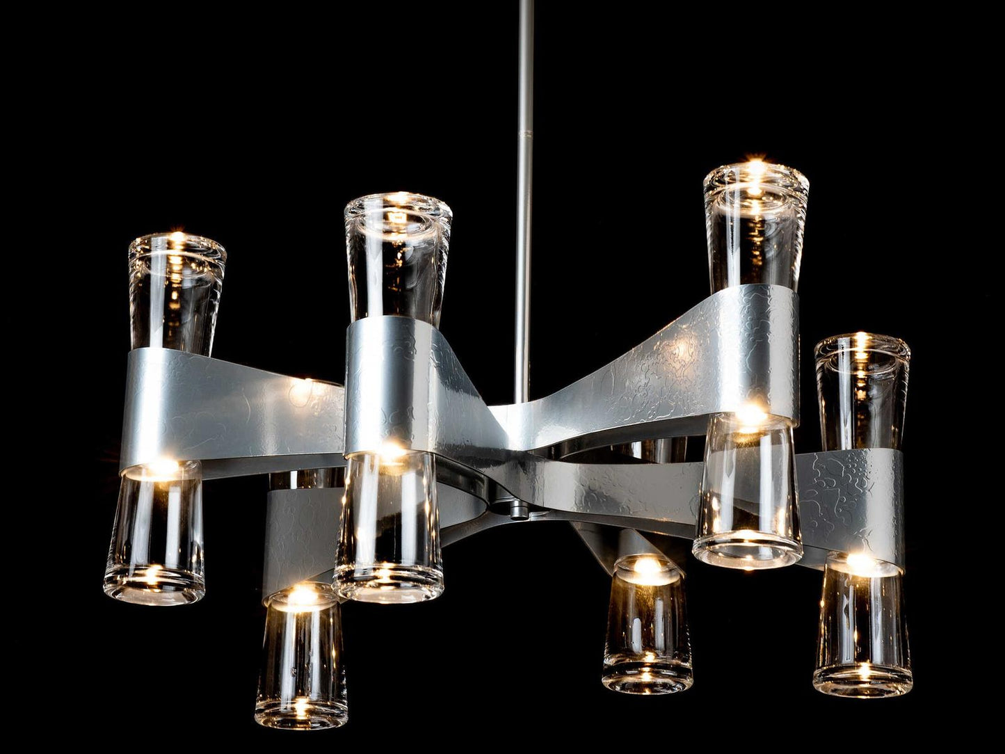 Hubbardton Forge 12-Light Bellis Chandelier with Hand-Forged Steel Arms