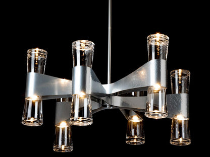 Hubbardton Forge 12-Light Bellis Chandelier with Hand-Forged Steel Arms