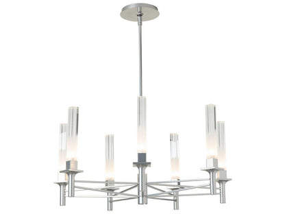 Hubbardton Forge 7-Light Truss Chandelier with Frosted Cylinder Shades