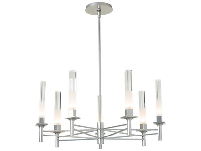 Hubbardton Forge 7-Light Truss Chandelier with Frosted Cylinder Shades