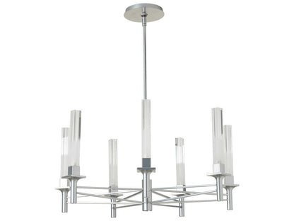 Hubbardton Forge 7-Light Truss Chandelier with Frosted Cylinder Shades