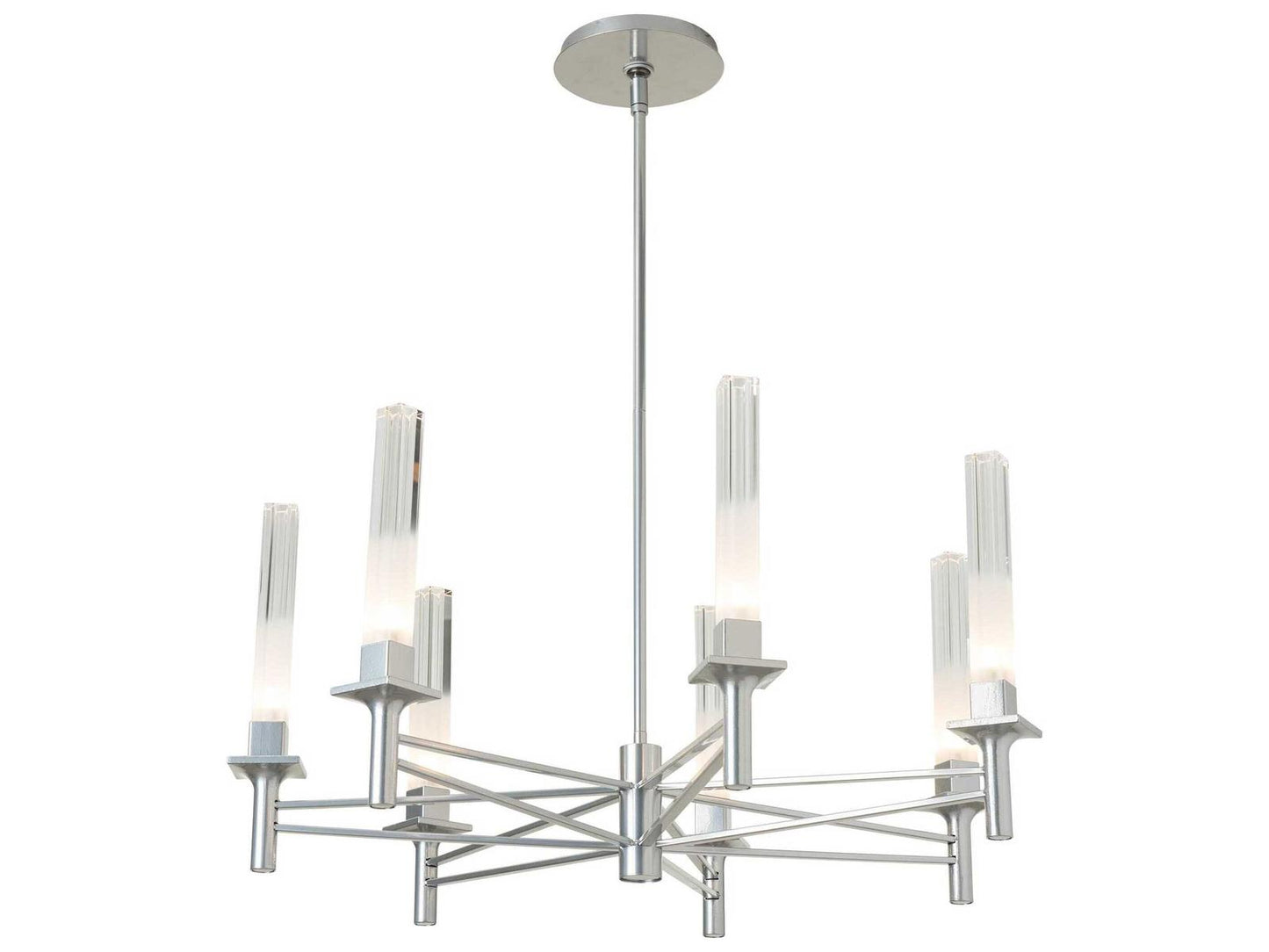 Hubbardton Forge 7-Light Truss Chandelier with Frosted Cylinder Shades