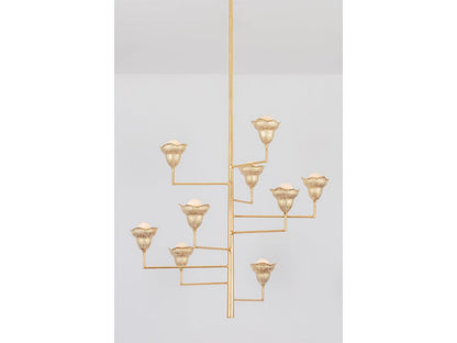 Hudson Valley Alora 9-Light Vintage Gold Leaf Gilded Ivory Tiered Chandelier