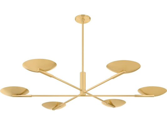 Hudson Valley Johnson 6-Light LED Chandelier in Aged Brass