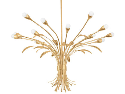 Hudson Valley Bilston 15-Light Chandelier in Vintage Gold Leaf