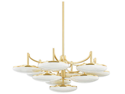 Hudson Valley 10-Light Bregman Aged Brass Glass LED Chandelier